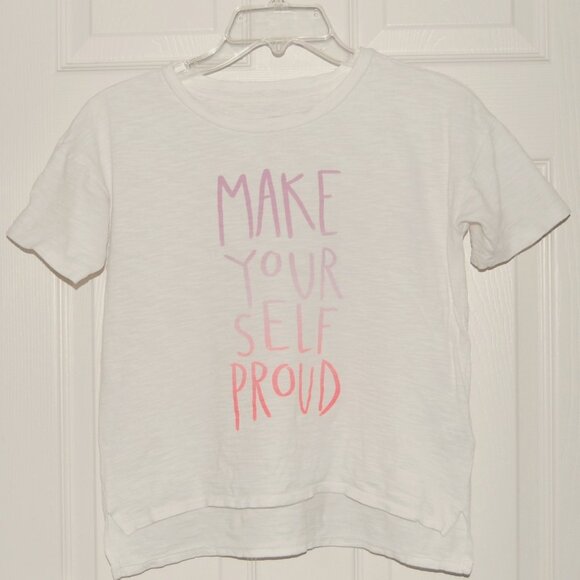 Old Navy Girls Size L (Age: 10-12) White Short Sleeve Cotton T-Shirt - Picture 1 of 6